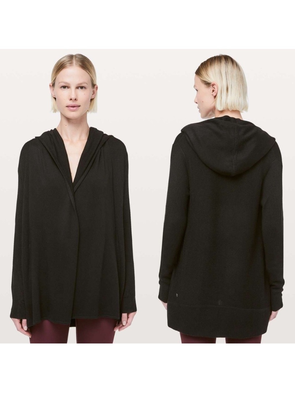 Lululemon Black Sundown
Wrap Sweater Cardigan Hooded Size Small